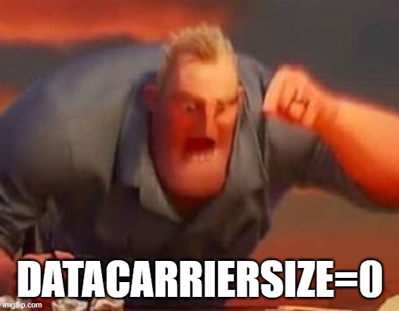 datacarriersize=0 — datacarriersize=0