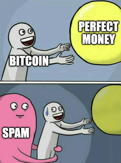 Bitcoin Spam — PERFECT
MONEY
BITCOIN
SPAM