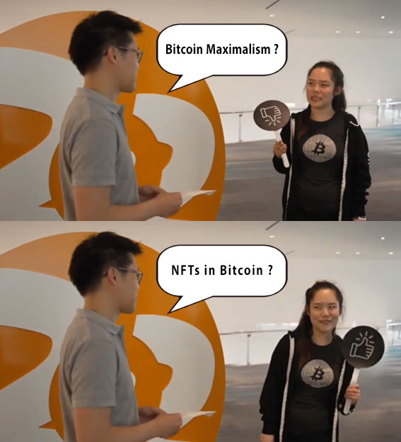Maximalist vs NFTs — Bitcoin Maximalism ?
NFTs in Bitcoin ?